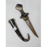 MIDDLE EASTERN STONE HANDLE DAGGER WITH SCABBARD