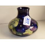 MOORCROFT PANSIE VASE (12 CMS)