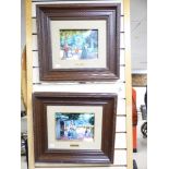 TWO FRAMED WATERCOLOURS OF SCENES IN A PARK, SIGNED IRMA NICOLAS 21 X 16 CM APPROX