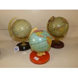 WILLIAM CRAWFORD & SONS TERRESTRIAL GLOBE BISCUIT TIN, CHAD VALLEY GLOBE + ANOTHER