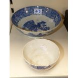 2 EARLY BLUE AND WHITE PORCELAIN BOWLS