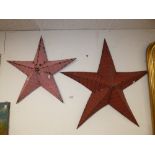 THREE WALL-HANGING AMISH STARS OF VARYING SIZES, LARGEST IS 73CM IN DIAMETER