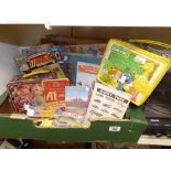 ASSORTED TOYS AND COLLECTIBLES INCLUDING DINKY TOYS, MAGAZINES, 2 TIN LUNCHBOXES AND MORE