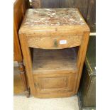 FRENCH CARVED OAK BEDSIDE CABINET