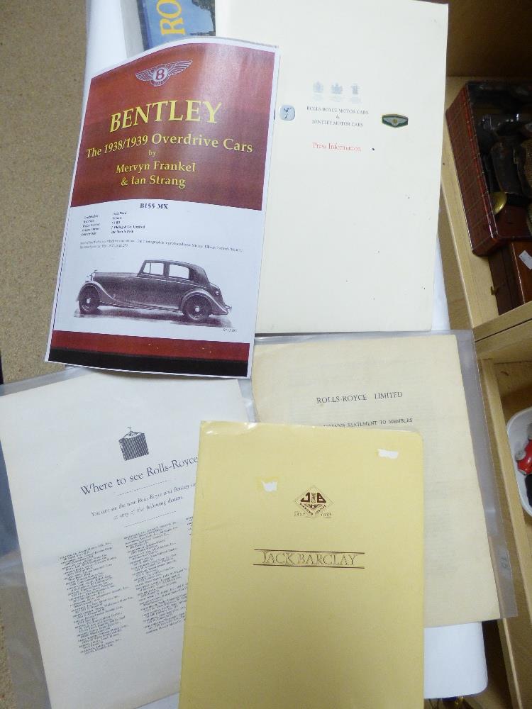 A LARGE SELECTION OF ROLLS ROYCE AND BENTLEY MOTORING EPHEMERA INCLUDING 50 YEARS AT CREWE, PRESS - Image 8 of 9