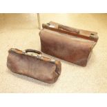 TWO GLADSTONE BAGS, LARGEST 47CM WIDE