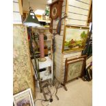 TWO VICTORIAN WROUGHT IRON LAMP STANDS