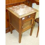 FRENCH MARBLE TOPPED BEDSIDE CABINET