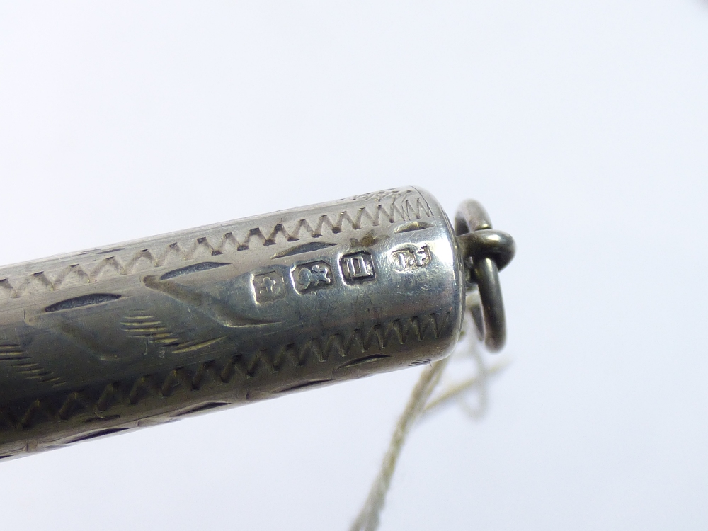 A HEXAGONAL SILVER PENCIL BY JF FROM BIRMINGHAM 1919, A SILVER PENCIL FROM THE SAME MAKER ALSO - Image 6 of 6