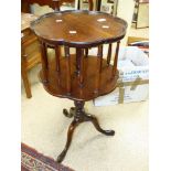 REPRODUCTION MAHOGANY GALLERIED OCCASIONAL TABLE