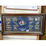 12 DIFFERENT SAILING KNOTS - FRAMED