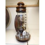 VINTAGE WHISKY DISPENSER WITH 5 GLASSES