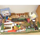 A BOX OF MODEL PLANES, TRAINS AND AUTOMOBILES