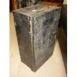 AN ANTIQUE TIN TRUNK