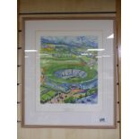 LIMITED EDITION VIEW OF No.1 COURT AT WIMBLEDON 1997 (42x36 CM)