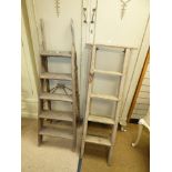 WOODEN SIMPLEX STEP LADDER AND ANOTHER