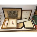 COLLECTION OF 20TH CENTURY MILITARY RELATED PRINTS, PAINTINGS, PHOTOGRAPHS AND EPHEMERA, SOME