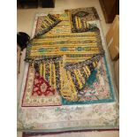 CHINESE CARPET, KELIM RUG AND 3 OTHER RUGS