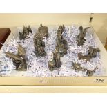 10 METAL AND CRYSTAL FIGURES OF DRAGONS, WIZARDS ETC