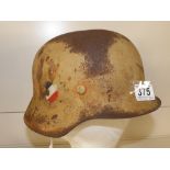 WW2 GERMAN M35 AFRIKA CORPS (D.A.K) HELMET AND LINER