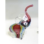 A LARGE MURANO GLASS FIGURE OF AN ELEPHANT - 29 CM TALL