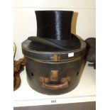 OSCAR LECONTE TOP HAT AND ORIGINAL CASE SIZE 6 3/4 (SMALL)