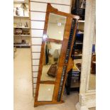 AN EDWARDIAN ROSEWOOD HANGING MIRROR, INLAID DETAILING ALL OVER. 142 CM IN WIDTH