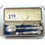 CASED SILVER CHRISTENING SET IN CASE, BIRMINGHAM 1845/46, MAKER GEORGE UNITE