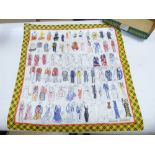 VIVIENNE WESTWOOD SCARF WITH IMAGES OF FASHION DESIGNS