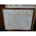 LONDON TRANSPORT CENTRAL BUS ROUTE MAP - CIRCA 1934 - 58x44 CM