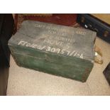 A MILITARY WOODEN TRUNK BELONGING TO CAPTAIN BEVAN WALKER RAEC (Royal Army Educational Corps)