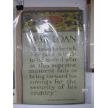 WAR LOAN POSTER : THE CHANCELLOR OF THE EXCHEQUER. PUBLISHED BY THE PARLIAMENTARY WAR SAVINGS