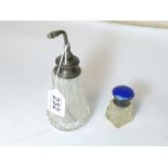 SILVER TOP SCENT SPRAY AND A SILVER & ENAMEL BOTTLE (AF)