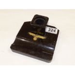 WW2 GERMAN INKWELL AND PEN HOLDER WITH GERMAN EAGLE