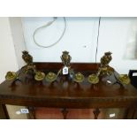 3 ORNATE BRASS WALL LIGHTS