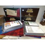 A COLLECTION OF FIRST DAY COVERS INCLUDING 5 X BOXED SETS WITH SOME STANLEY GIBBONS EXAMPLES