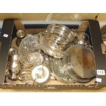 A COLLECTION OF SILVER PLATED ITEMS, MAINLY TABLEWARE ITEMS