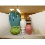 7 X CERAMIC VASES INCLUDING WEST GERMAN, HORNSEA AND POOLE