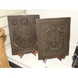A PAIR OF TIBETAN BRONZED RECTANGULAR RELIEF PLAQUES, WITH HIGHLY ENGRAVED DECORATION ALL OVER.
