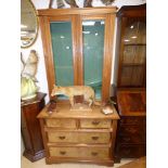 LATE VICTORIAN WALNUT GLAZED BOOKCASE (186 X 90 CM)