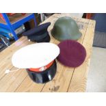 4 x MILITARY HATS /HELMETS INCLUDING PARACHUTE REGIMENT