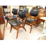 A SET OF 4 MID-CENTURY "PYNOCK" DINING CHAIRS, 85 CM TALL