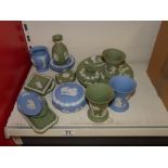 A COLLECTION OF SAGE & BLUE WEDGWOOD JASPERWARE