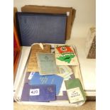 A COLLECTION OF MILITARY EPHEMERA, INCLUDING AN RAF SERVICE BOOK, A SMALL GREETING CARD FROM THE