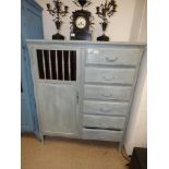 FRENCH, PAINTED 6 DRAWER CABINET (110 X 130 CM)