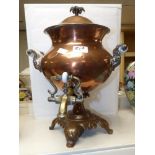 A COPPER & BRASS SAMOVAR