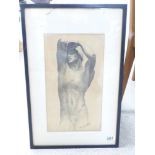 PICTURE / PRINT OF A PENCIL STUDY OF A NUDE - SIGNED W. GOSCOMBE JOHN (38 X 22 CM)