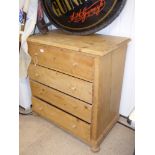 FRENCH PINE 4 DRAWER CHEST 90 X 52 CM