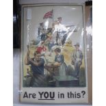 WWI POSTER : ARE YOU IN THIS? PUBLISHED BY THE PARLIAMENTARY RECRUITING COMMITTEE LONDON. POSTER No.