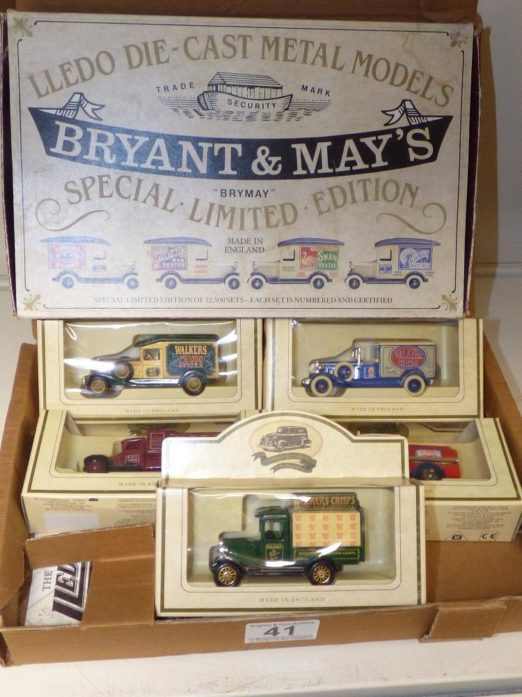 LLEDO DIECAST METAL REPLICA MODELS (X5), AND A BOXED SET OF 4 X LLEDO "BRYANT & MAY" LIMITED EDITION